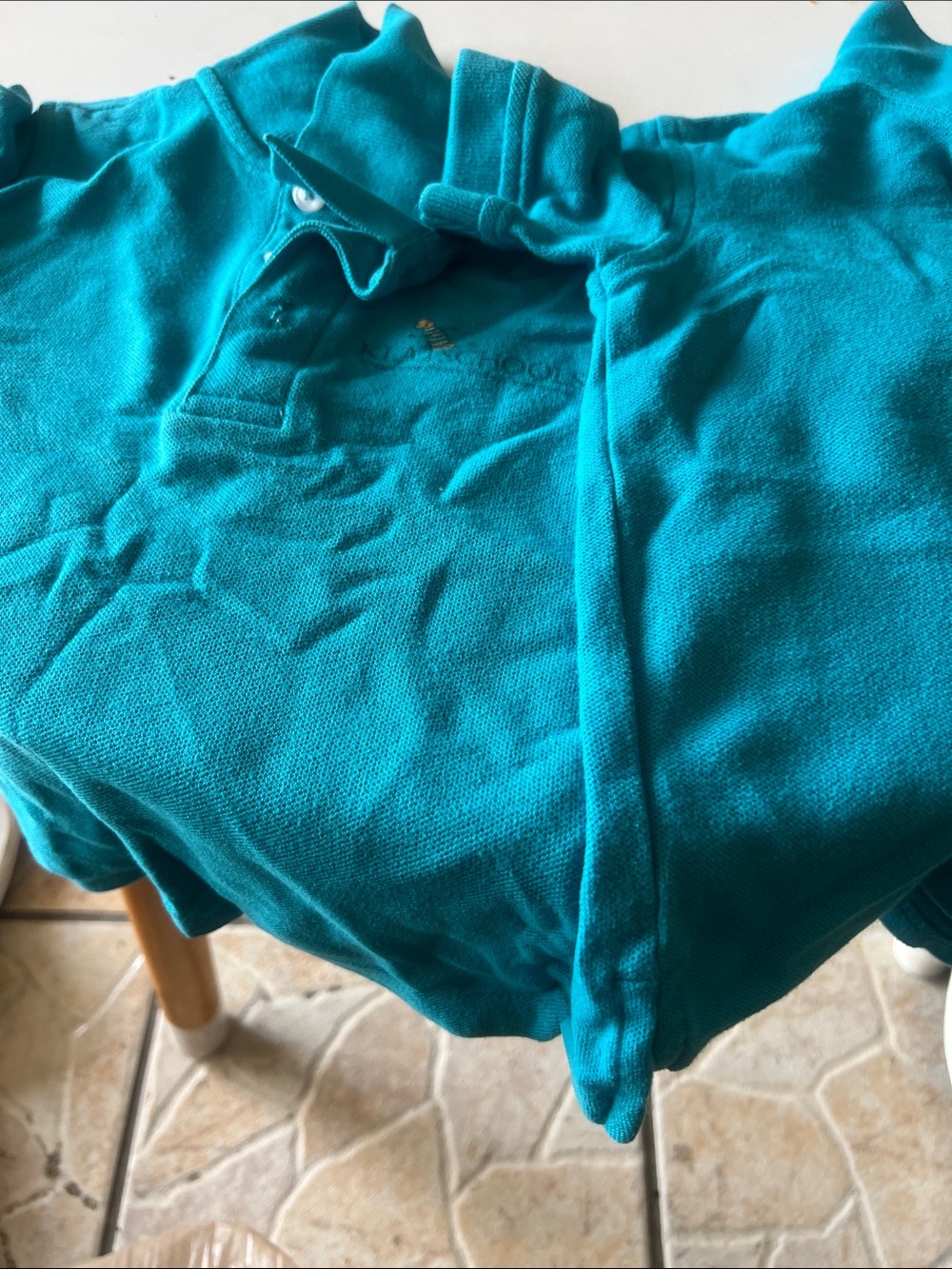 Bright Teal Short Sleeve Polo Top